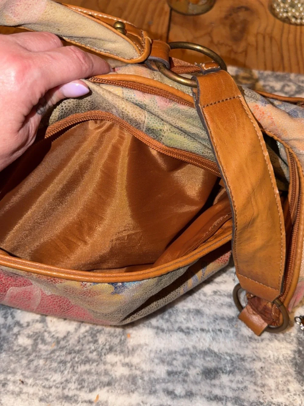 Bueno Floral Canvas Shoulder Bag in Multicolor